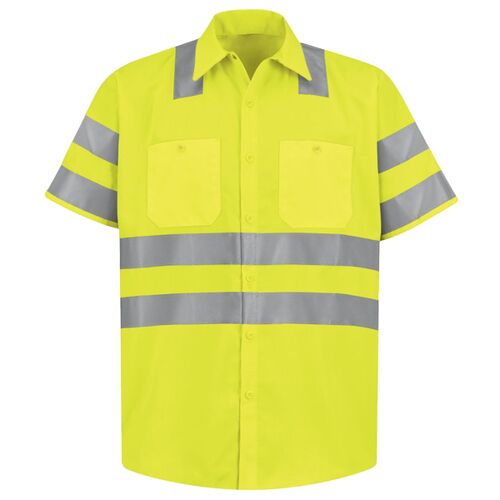Men's High Visibility Safety Short Sleeve Work Shirt Thumbnail