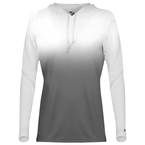 Women's Ombre Long Sleeve Hooded T-Shirt Thumbnail