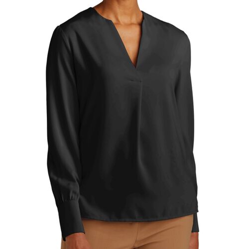 Women's Open Neck Satin Blouse Thumbnail